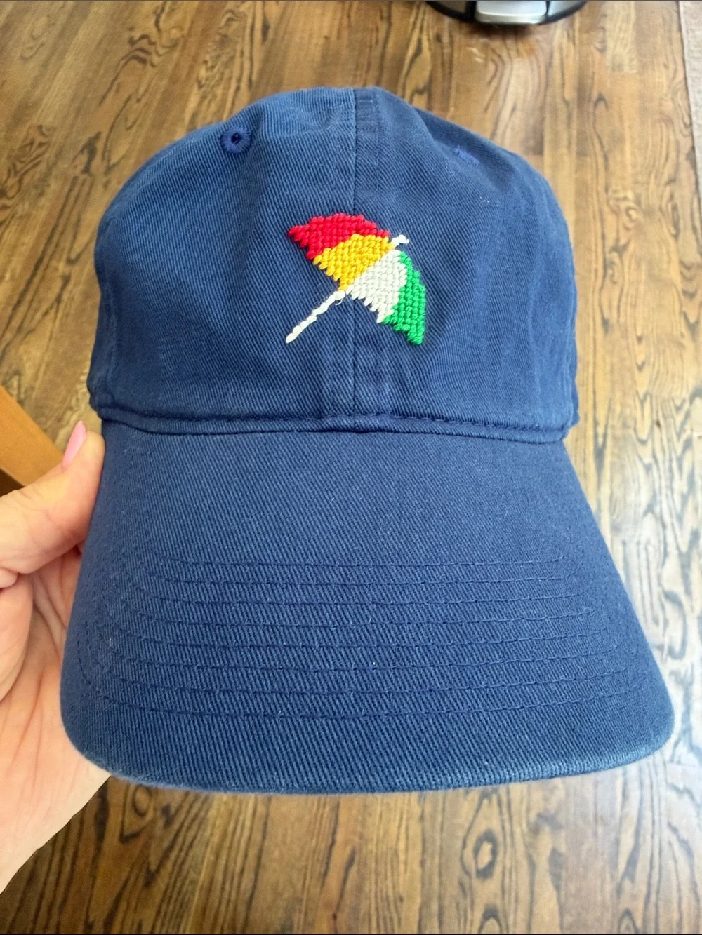 Smathers & Branson Arnold Palmer Umbrella Needlepoint Navy Baseball Cap
